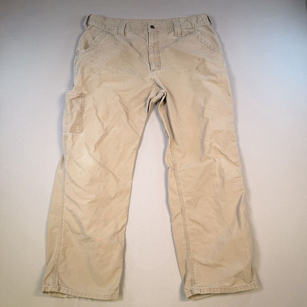 CARHARTT B151 DKH Duck Canvas Loose Original Fit Carpenter Work Pants Mens 38x30